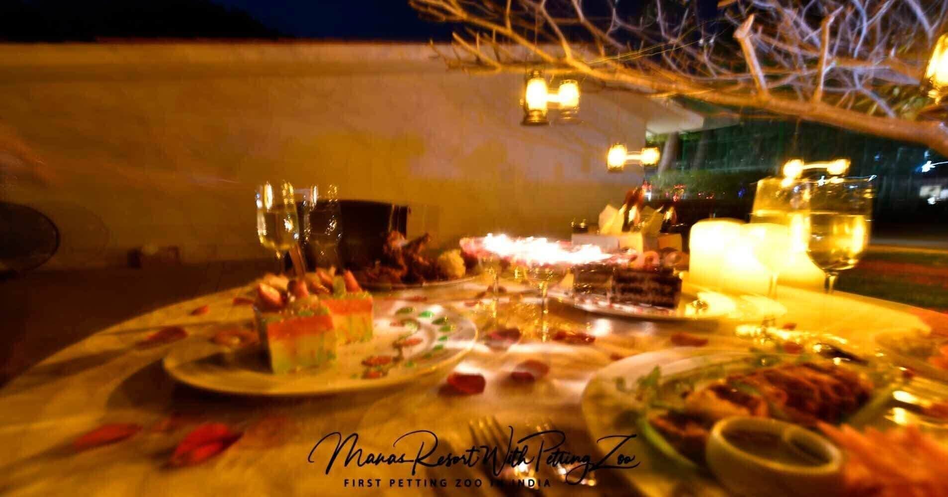 Candle-lit tables